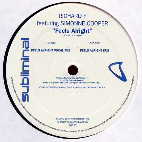Cover Richard F. Featuring Simonne Cooper - Feels Alright (12) Schallplatten Ankauf