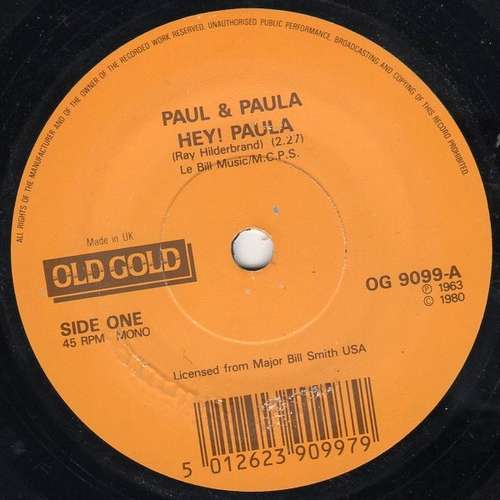Cover Paul & Paula / Bruce Channel - Hey! Paula / Hey! Baby (7, Single, Mono, RE) Schallplatten Ankauf