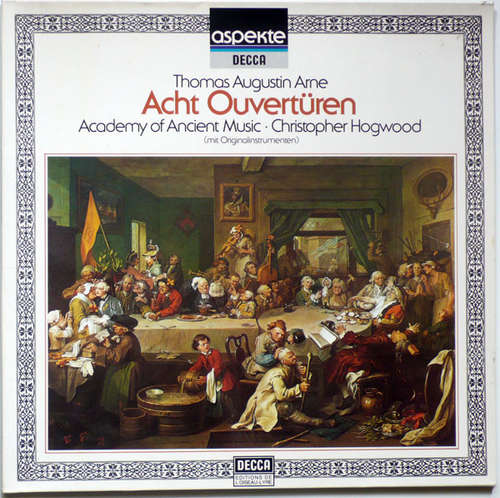 Cover Thomas Augustin Arne*, Academy Of Ancient Music*, Christopher Hogwood - Acht Ouvertüren (LP, Album, Gat) Schallplatten Ankauf