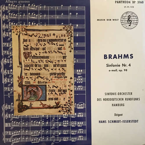 Cover Brahms* - Sinfonie-Orchester Des Norddeutschen Rundfunks Hamburg*, Hans Schmidt-Isserstedt - Sinfonie Nr. 4 E-Moll, Op. 98 (LP) Schallplatten Ankauf