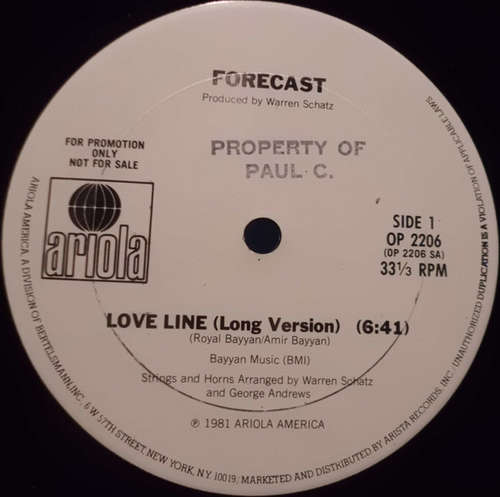 Cover Forecast - Love Line (12, Single, Promo) Schallplatten Ankauf