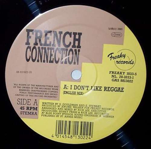 Cover French Connection (2) - I Don't Like Reggae (12) Schallplatten Ankauf