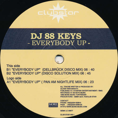 Cover DJ 88 Keys* - Everybody Up (12) Schallplatten Ankauf