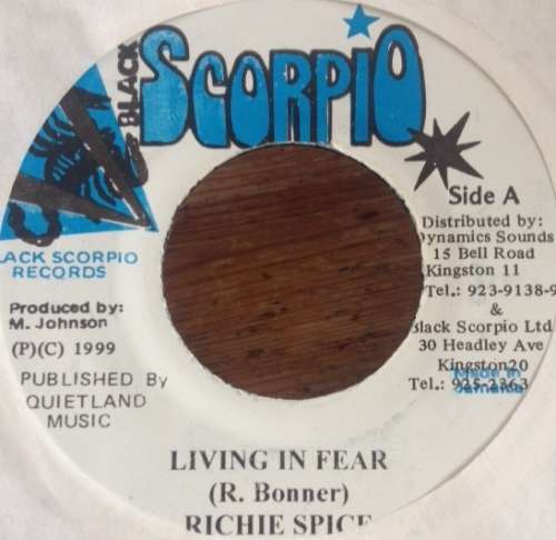 Cover Richie Spice / Ranko Danko - Living In Fear / Jah Will Always Be There (7) Schallplatten Ankauf