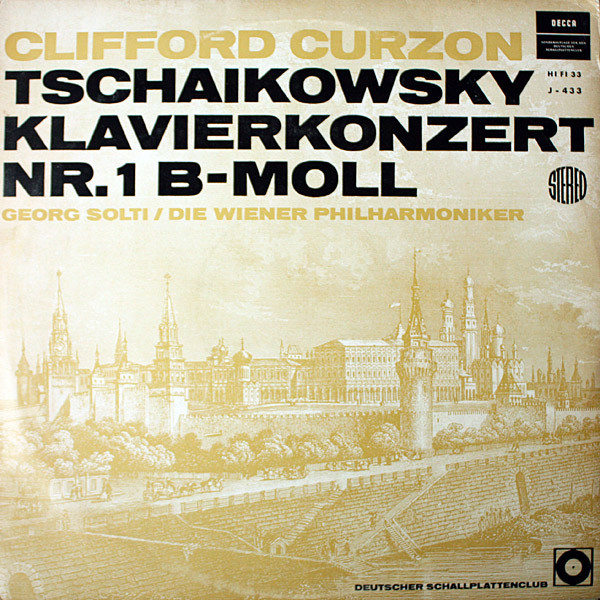Cover Tschaikowsky* - Clifford Curzon, Georg Solti, Die Wiener Philharmoniker* - Klavierkonzert Nr. 1 B-moll (LP, Club) Schallplatten Ankauf