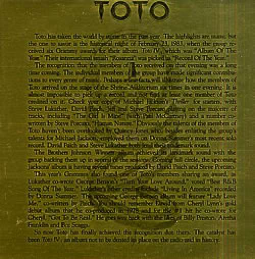 Cover Toto - Toto IV Sampler (12, Promo, Smplr) Schallplatten Ankauf