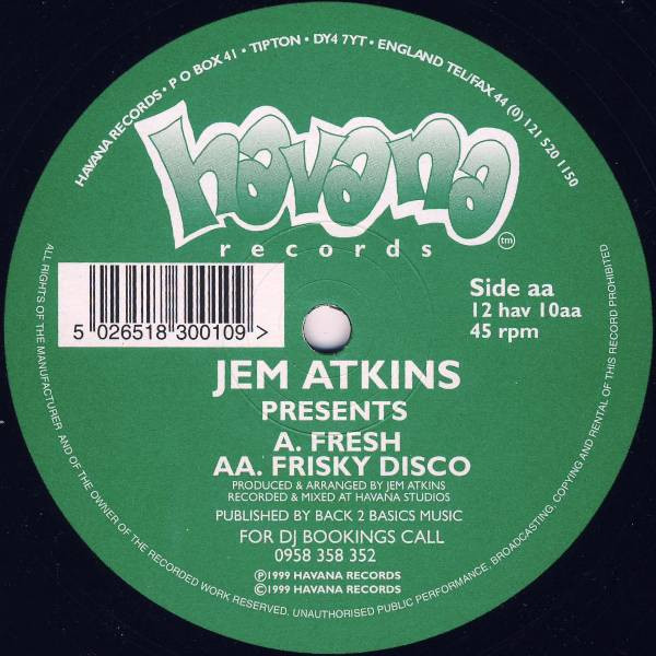 Cover Jem Atkins - Fresh (12) Schallplatten Ankauf