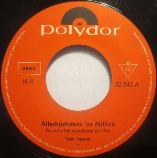 Cover Sven Jenssen - Allerhöchstens 'Ne Million / Die Grüne Hölle (7, Single, Mono) Schallplatten Ankauf