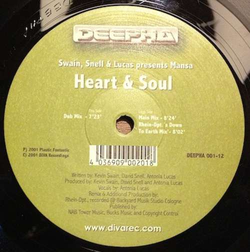 Cover Swain, Snell & Lucas Presents Mansa - Heart & Soul (12) Schallplatten Ankauf