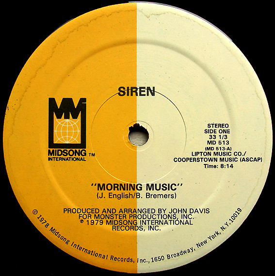 Cover Siren (9) - Morning Music / Open Up For Love (12) Schallplatten Ankauf