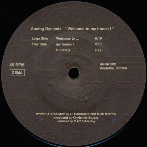 Cover Analog Dynamix* - Welcome To My House ! (12) Schallplatten Ankauf