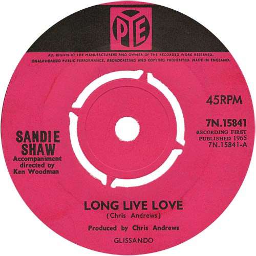 Cover Sandie Shaw - Long Live Love (7, Single, Pus) Schallplatten Ankauf