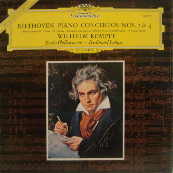 Cover Beethoven* – Wilhelm Kempff · Berliner Philharmoniker · Ferdinand Leitner - Piano Concertos Nos. 2 & 4 (LP, RE) Schallplatten Ankauf