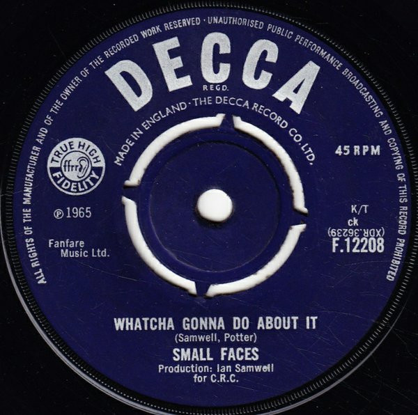 Cover Small Faces - Whatcha Gonna Do About It (7, Single) Schallplatten Ankauf