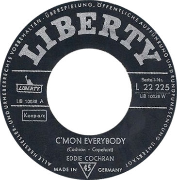 Cover Eddie Cochran - C'Mon Everybody / Three Steps To Heaven (7, Single) Schallplatten Ankauf