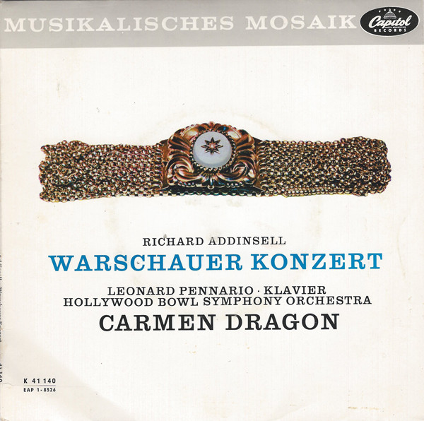 Cover Richard Addinsell ; Leonard Pennario, Hollywood Bowl Symphony Orchestra*, Carmen Dragon - Warschauer Konzert (7, Single) Schallplatten Ankauf