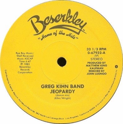 Cover Greg Kihn Band - Jeopardy (12, SP ) Schallplatten Ankauf