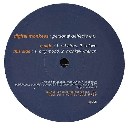 Cover Digital Monkeys - Personal Deffects E.P. (12, EP) Schallplatten Ankauf