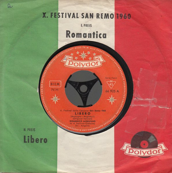 Cover Domenico Modugno / Achille Togliani - Libero / Romantica (7, Single) Schallplatten Ankauf
