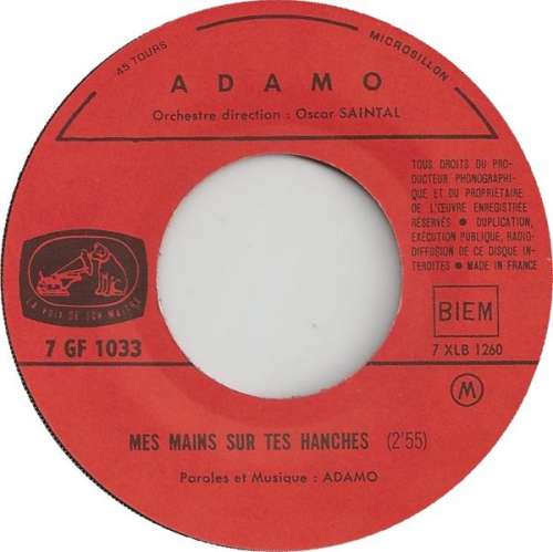 Cover Adamo - Mes Mains Sur Tes Hanches (7, Single) Schallplatten Ankauf