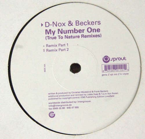 Cover D-Nox & Beckers - My Number One (True To Nature Remixes) (12) Schallplatten Ankauf