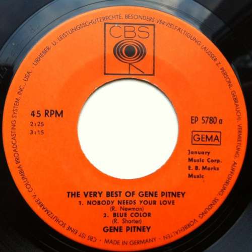Cover Gene Pitney - The Very Best Of Gene Pitney (7, EP) Schallplatten Ankauf