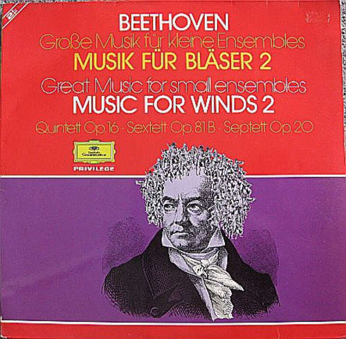 Cover Beethoven* - Great Music For Small Ensembles - Music For Winds 2, Quintett Op. 16 - Sextett Op. 81 B - Septett Op. 20 (2xLP, Comp, Gat) Schallplatten Ankauf