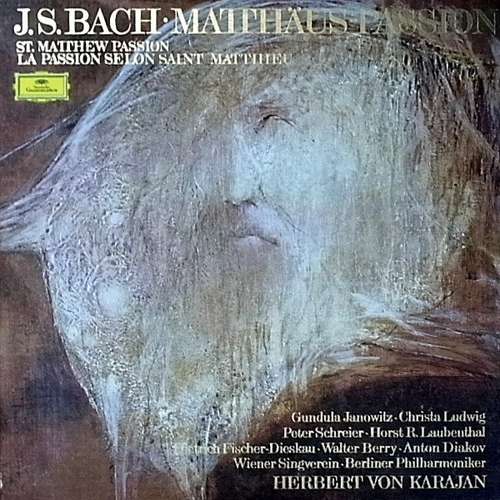 Cover J.S. Bach*, Berlin Philharmonic*, Herbert Von Karajan - Matthäus-Passion (4xLP, wit + Box) Schallplatten Ankauf