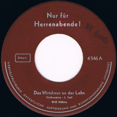 Cover Will Höhne - Das Wirtshaus An Der Lahn (7, Single) Schallplatten Ankauf