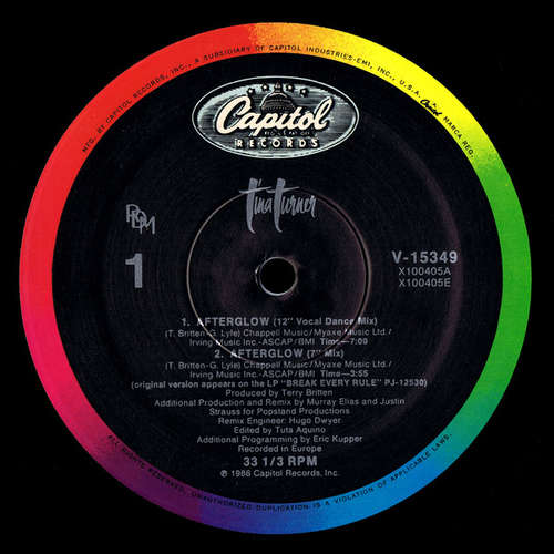 Cover Tina Turner - Afterglow (12) Schallplatten Ankauf