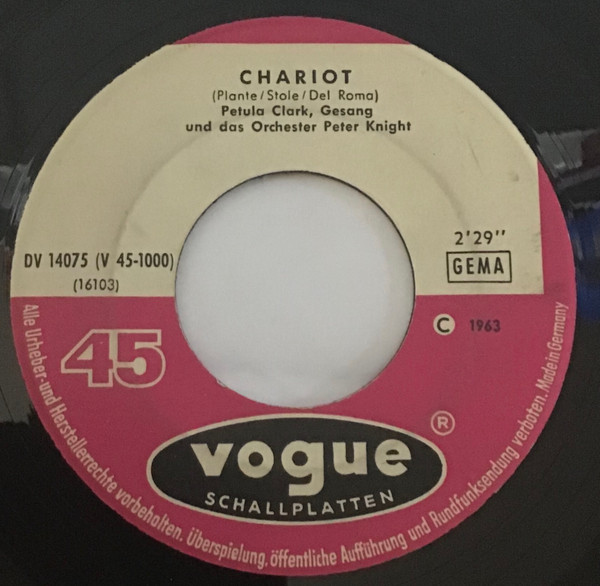 Bild Petula Clark - Chariot / Claquez Vos Doigts (7, Single) Schallplatten Ankauf