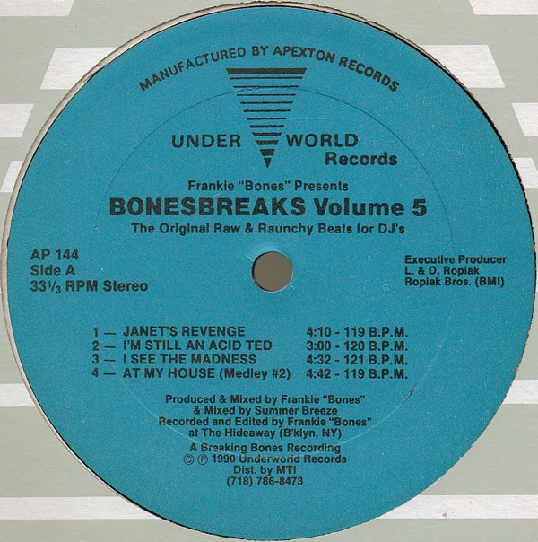 Cover Frankie Bones* Presents Bonesbreaks - Volume 5 (The Original Raw & Raunchy Beats For DJ's) (LP) Schallplatten Ankauf