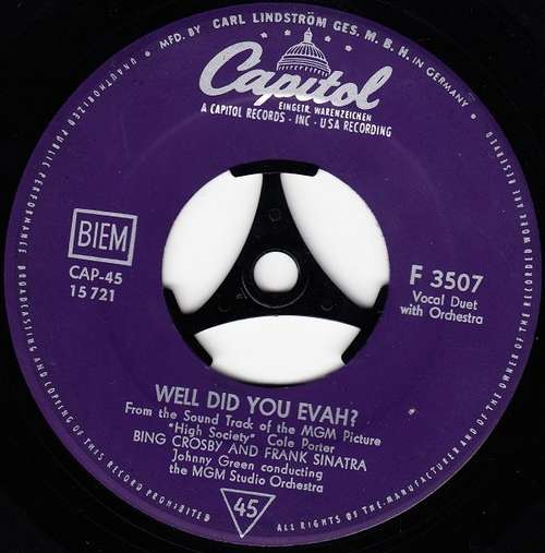 Cover Bing Crosby - Well Did You Evah? / True Love (7, Single, RE) Schallplatten Ankauf