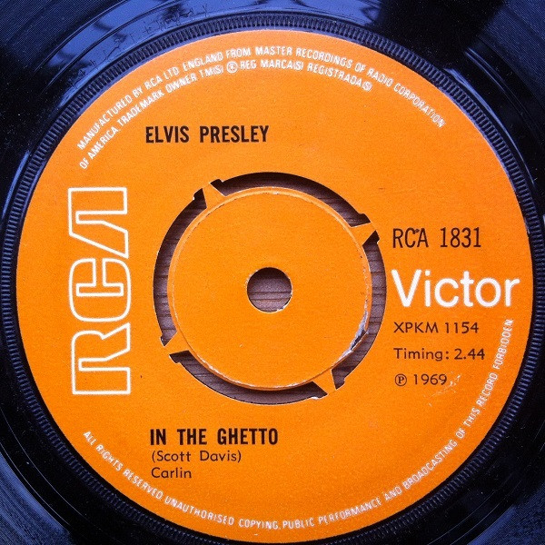Cover Elvis Presley - In The Ghetto (7, Single) Schallplatten Ankauf