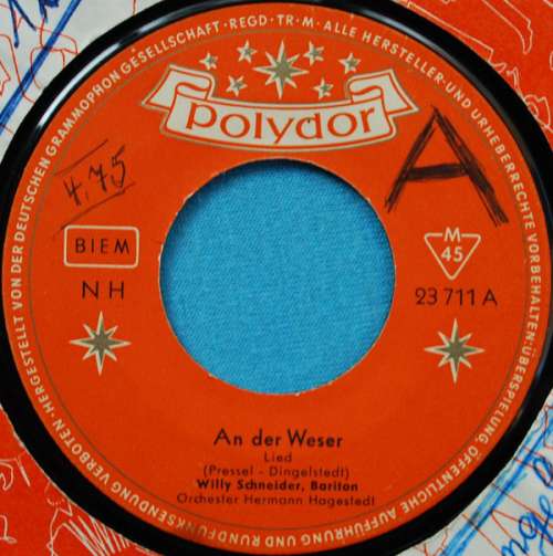 Bild Willy Schneider - An Der Weser (7, Single, Mono) Schallplatten Ankauf
