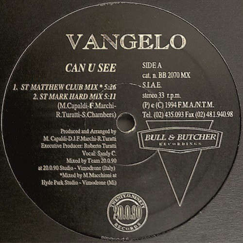 Cover Vangelo - Can U See (12) Schallplatten Ankauf