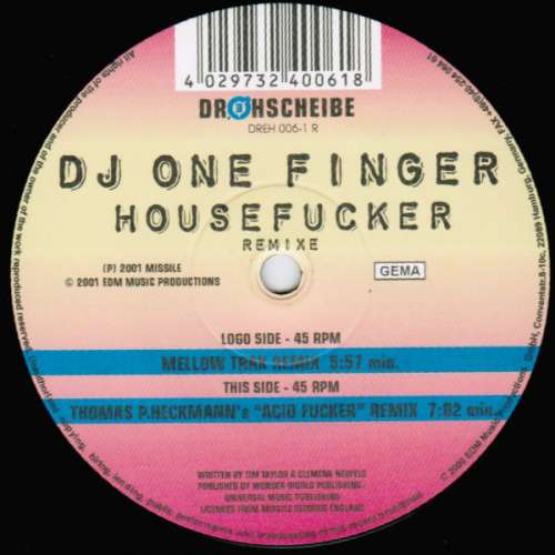 Cover DJ One Finger - Housefucker (Remixe) (12) Schallplatten Ankauf
