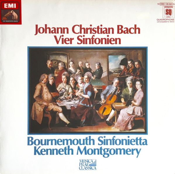 Cover Johann Christian Bach, Bournemouth Sinfonietta, Kenneth Montgomery - Vier Sinfonien (LP, Quad) Schallplatten Ankauf