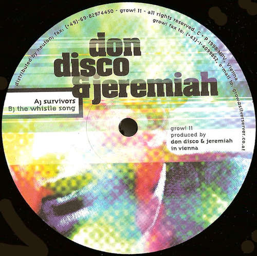 Cover Don Disco & Jeremiah - Survivors / The Whistle Song (12) Schallplatten Ankauf