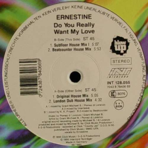 Cover Ernestine - Do You Really Want My Love (12) Schallplatten Ankauf