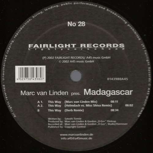 Cover Marc van Linden pres. Madagascar (3) - This Way (12) Schallplatten Ankauf