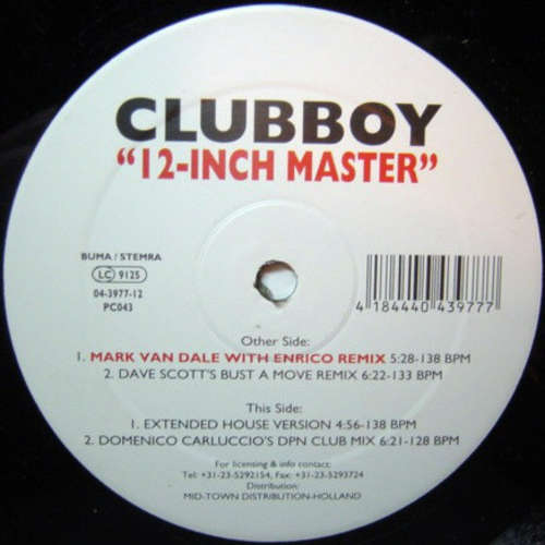 Cover Clubboy - 12-Inch Master (12) Schallplatten Ankauf