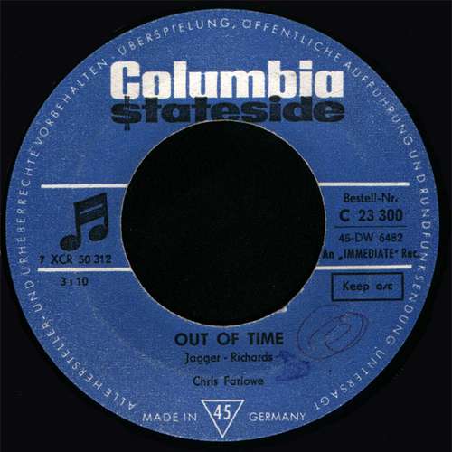 Cover Chris Farlowe - Out Of Time (7, Single) Schallplatten Ankauf