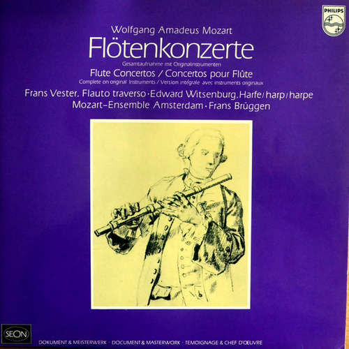Cover Wolfgang Amadeus Mozart - Frans Vester, Edward Witsenburg, Mozart-Ensemble Amsterdam, Frans Brüggen - Flötenkonzerte / Flute Concertos / Concertos Pour Flûte (2xLP) Schallplatten Ankauf