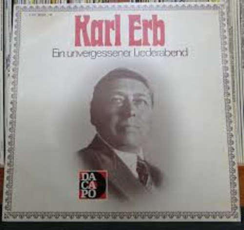 Cover Karl Erb - Ein Unvergessener Liederabend (LP, Mono) Schallplatten Ankauf