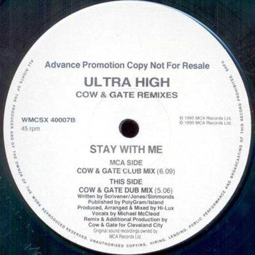 Cover Ultra High - Stay With Me (DJ Exclusive Mixes By Cleveland City) (12, Promo) Schallplatten Ankauf