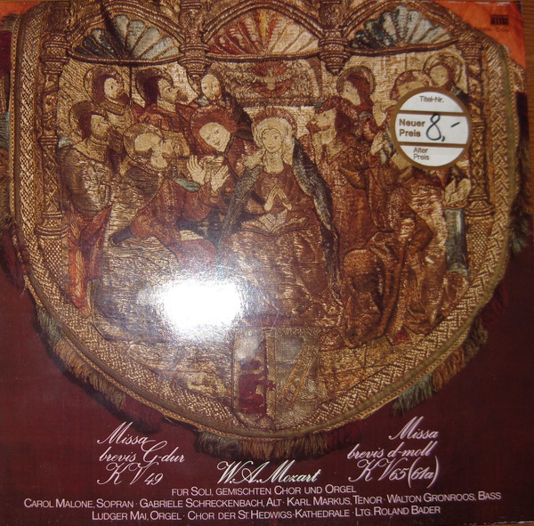 Cover Wolfgang Amadeus Mozart - Missa Brevis G-Dur Kv 49 - Missa Brevis D-Moll Kv 65 (61a) (LP, Club) Schallplatten Ankauf