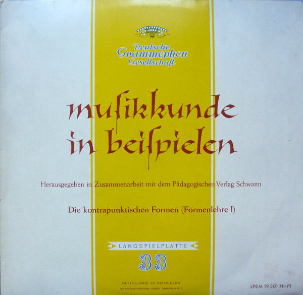 Bild Various - Die Kontrapunktischen Formen (Formenlehre I) (LP, Comp, Mono) Schallplatten Ankauf
