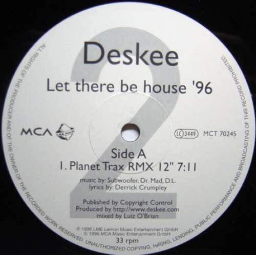 Cover Deskee - Let There Be House '96 (2x12) Schallplatten Ankauf