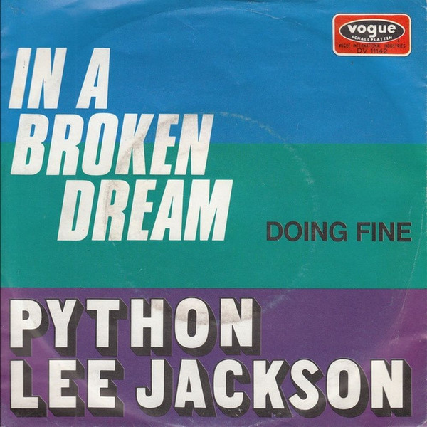 Cover Python Lee Jackson - In A Broken Dream (7, Single) Schallplatten Ankauf